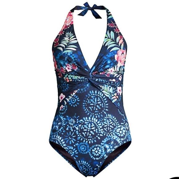 Johnny Was Annia Twist Floral One-Piece Swimsuit Size XS - Picture 3 of 16